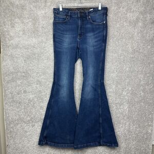 Wrangler Jeans Women 29X34 High Rise Flare‎ Trumpet Retro Stretch Blue Denim